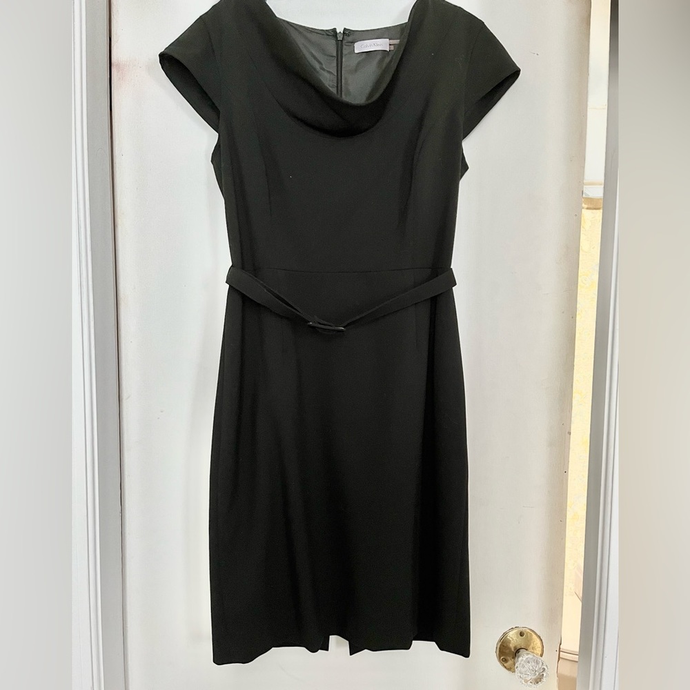 Calvin Klein cowl neck little black dress, Size 8